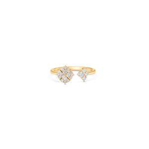 Flora Diamond Cluster and Gold Open Ring
