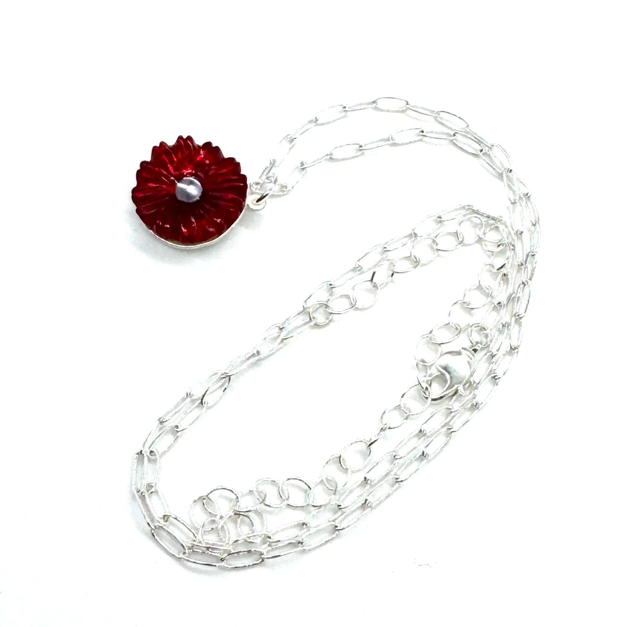 Flower Power Vintage Glass Necklace - Medium