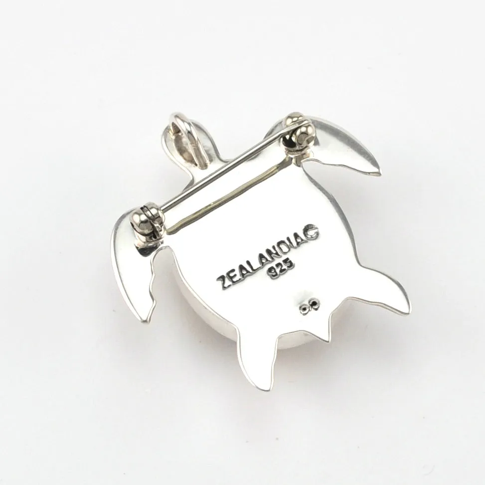 Fossilized Ivory with Sterling Silver Sea Turtle Pendant