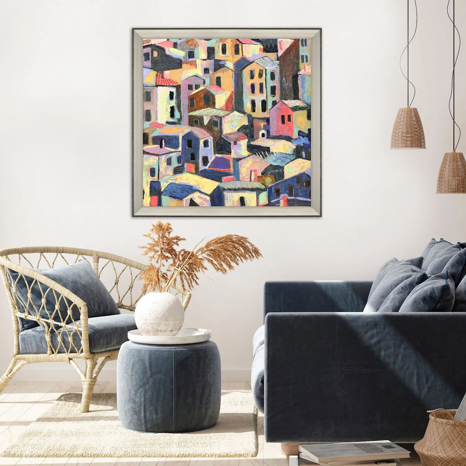 Galapon Rustic Hilltown Framed Art