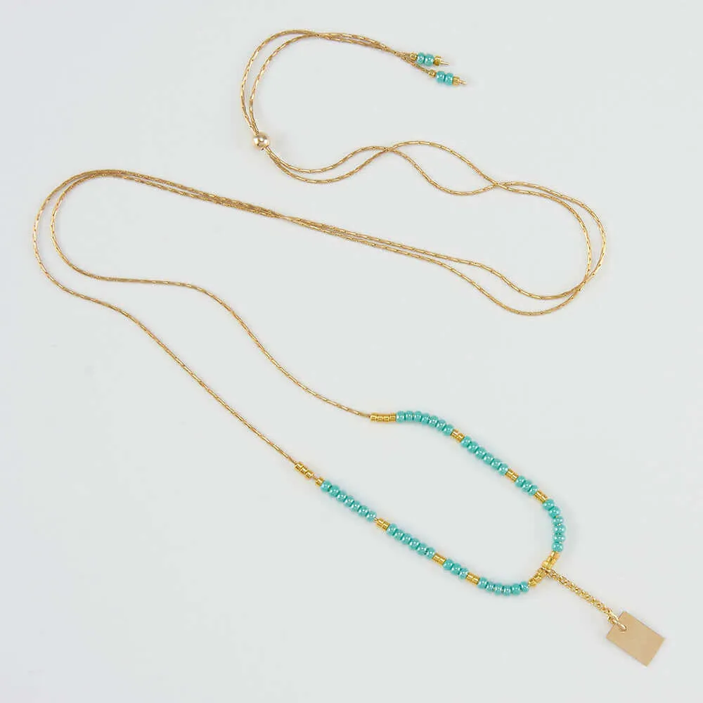 GHALIA BEADED CHAIN NECKLACE