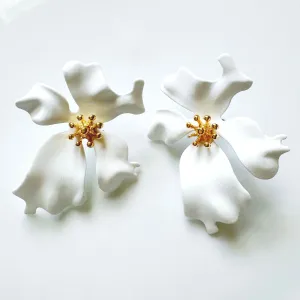 Glorious Bloom White Earrings
