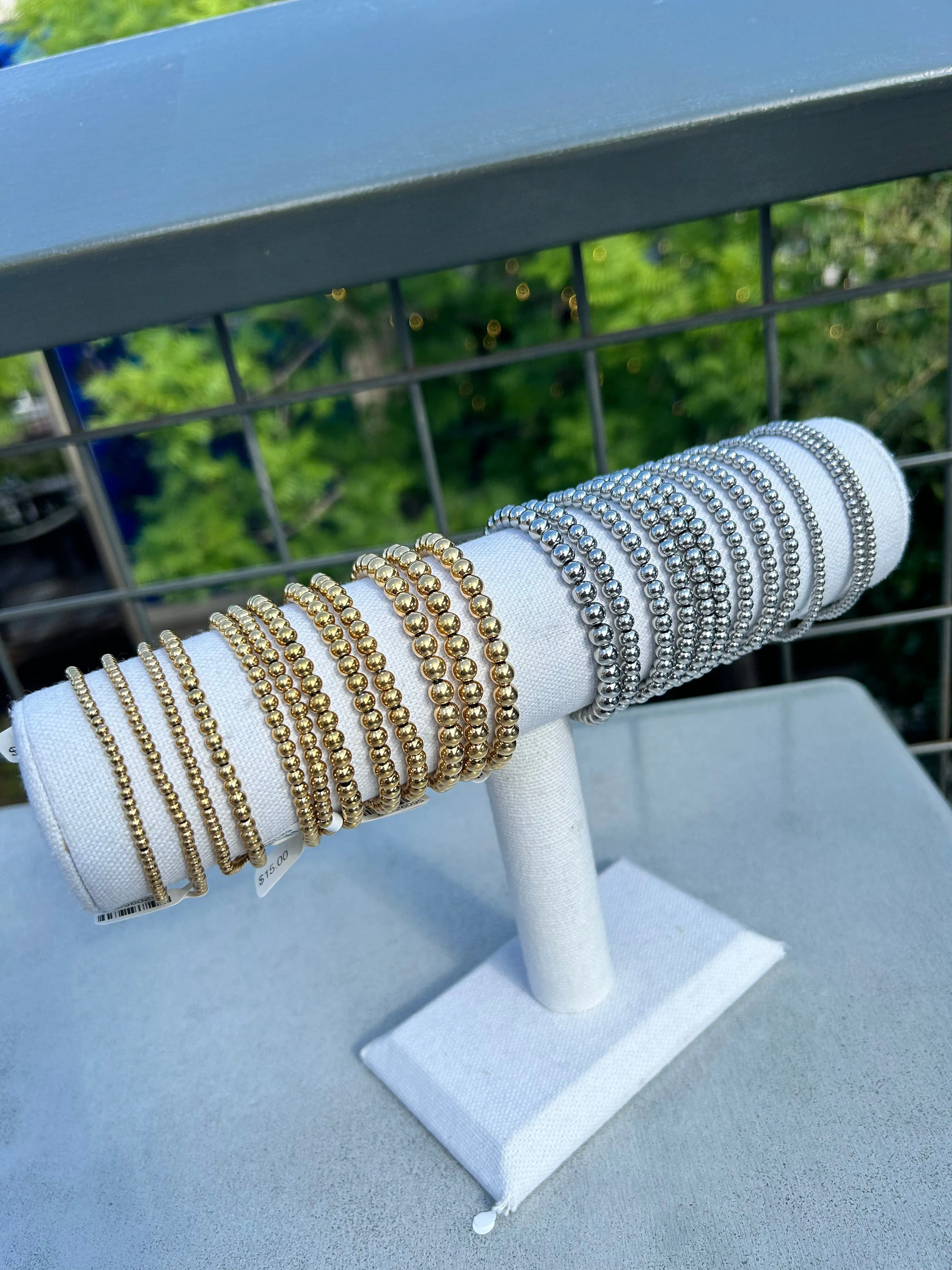 Gold & Silver Beaded Bracelets
