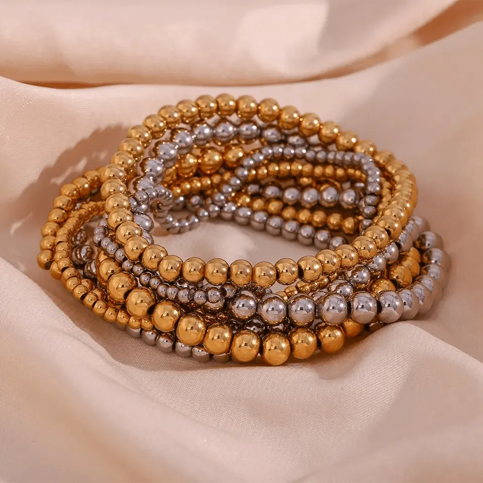 Gold & Silver Beaded Bracelets