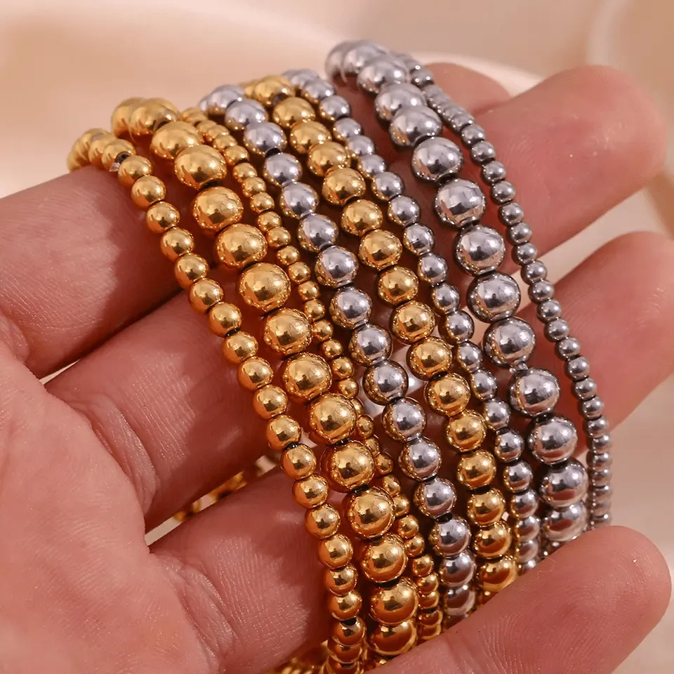 Gold & Silver Beaded Bracelets