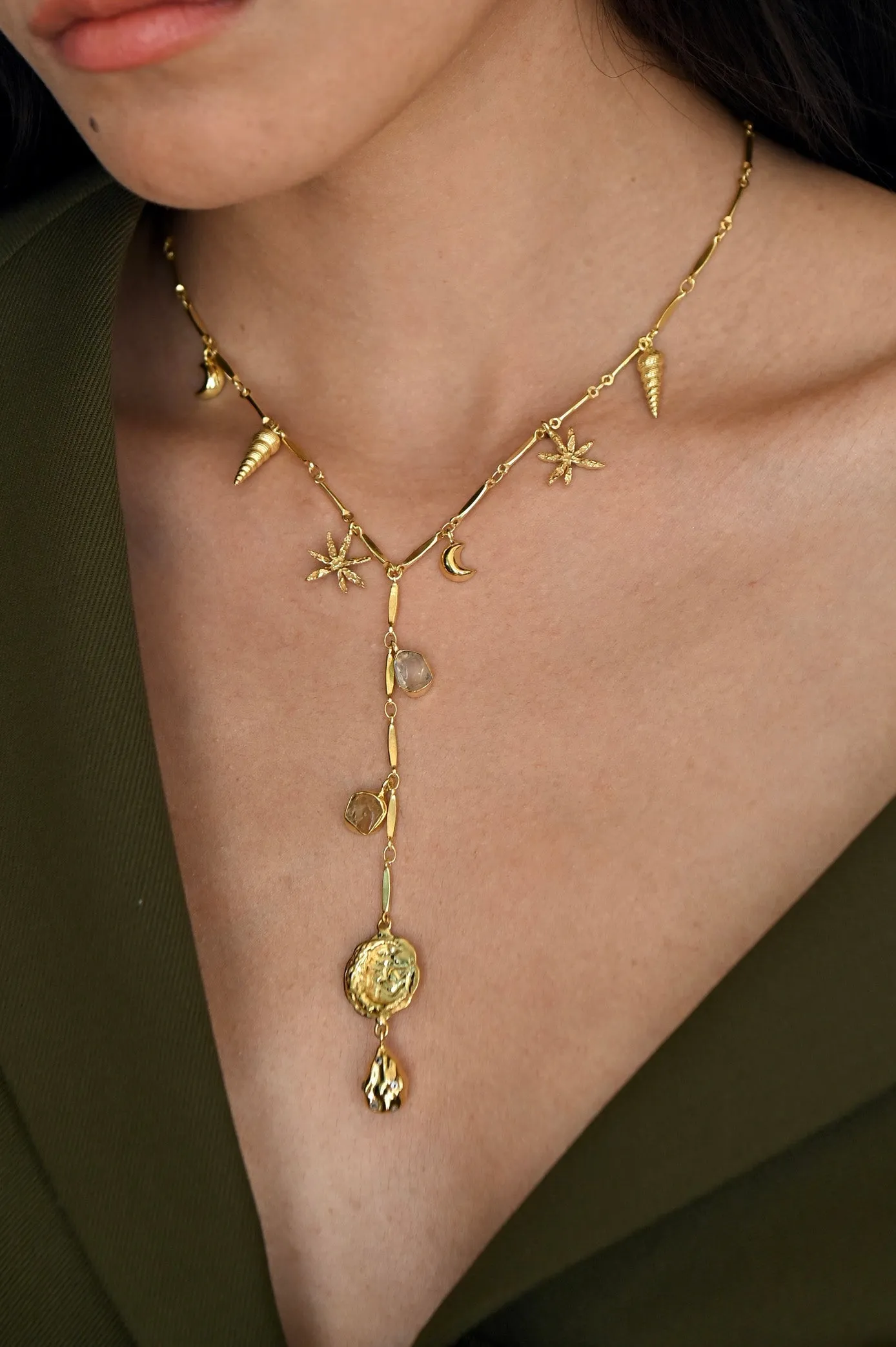 Gold Brass Skyfall Necklace