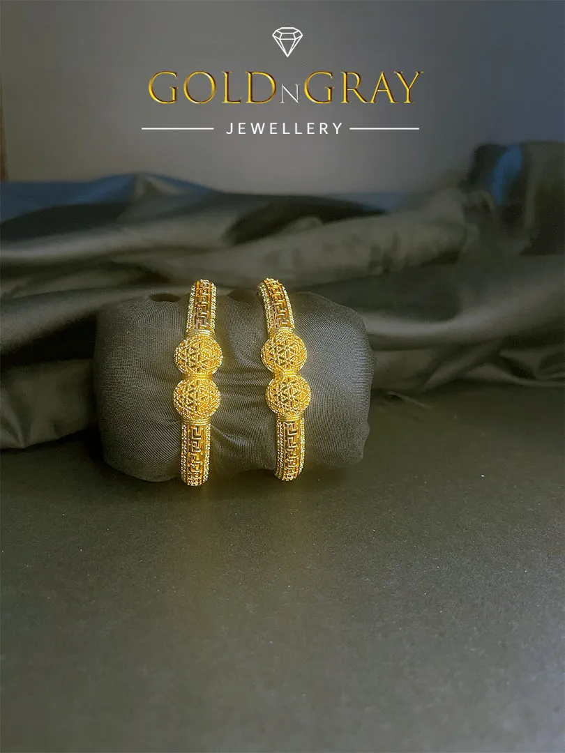Gold Plated Luxury 24K Elegant Bangles Set for Women