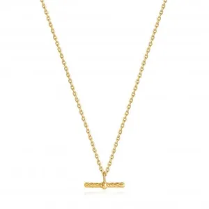 Gold Rope T-Bar Necklace N036-01G