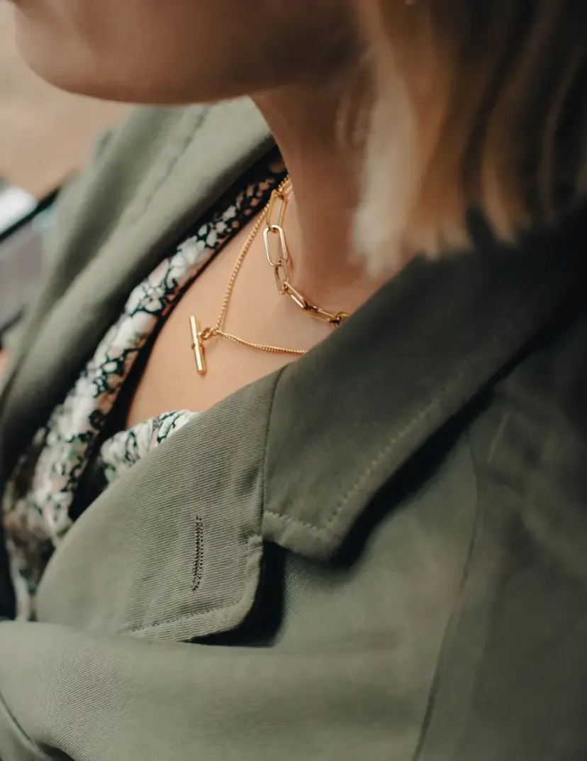 Gold T-Bar Chain Necklace | Waterproof | Gift Boxed | by Nordic Muse