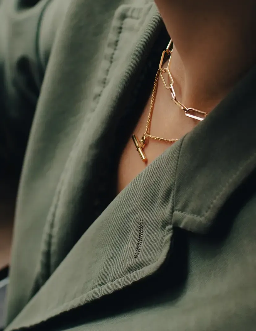 Gold T-Bar Chain Necklace | Waterproof | Gift Boxed | by Nordic Muse