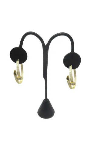 Gold Twisted Nail CZ Earrings