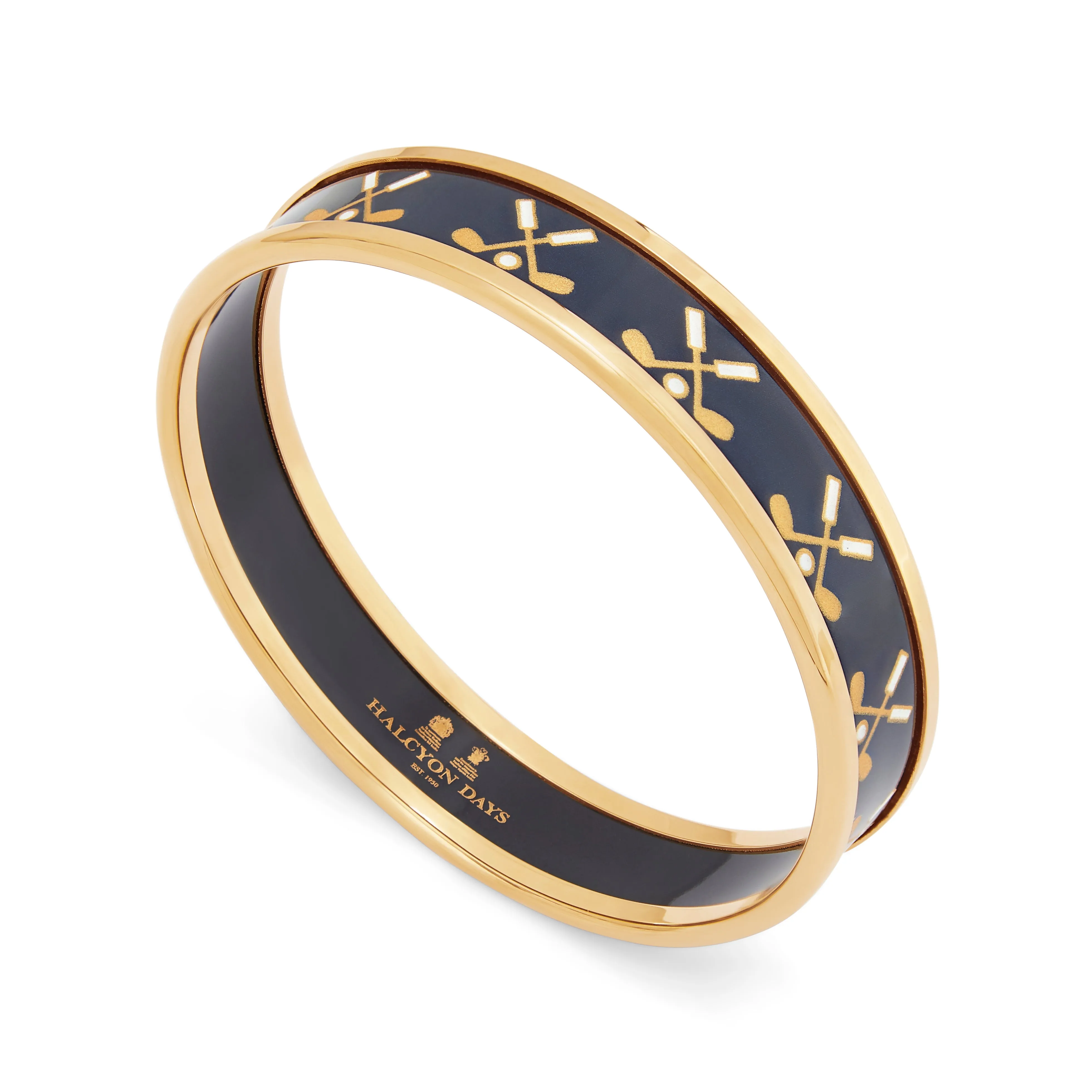 Golf Club Navy & Gold Enamel Bangle