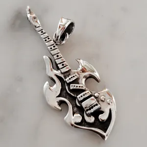 Guitar Amulet .925 Sterling Silver Musician Charm Pendant