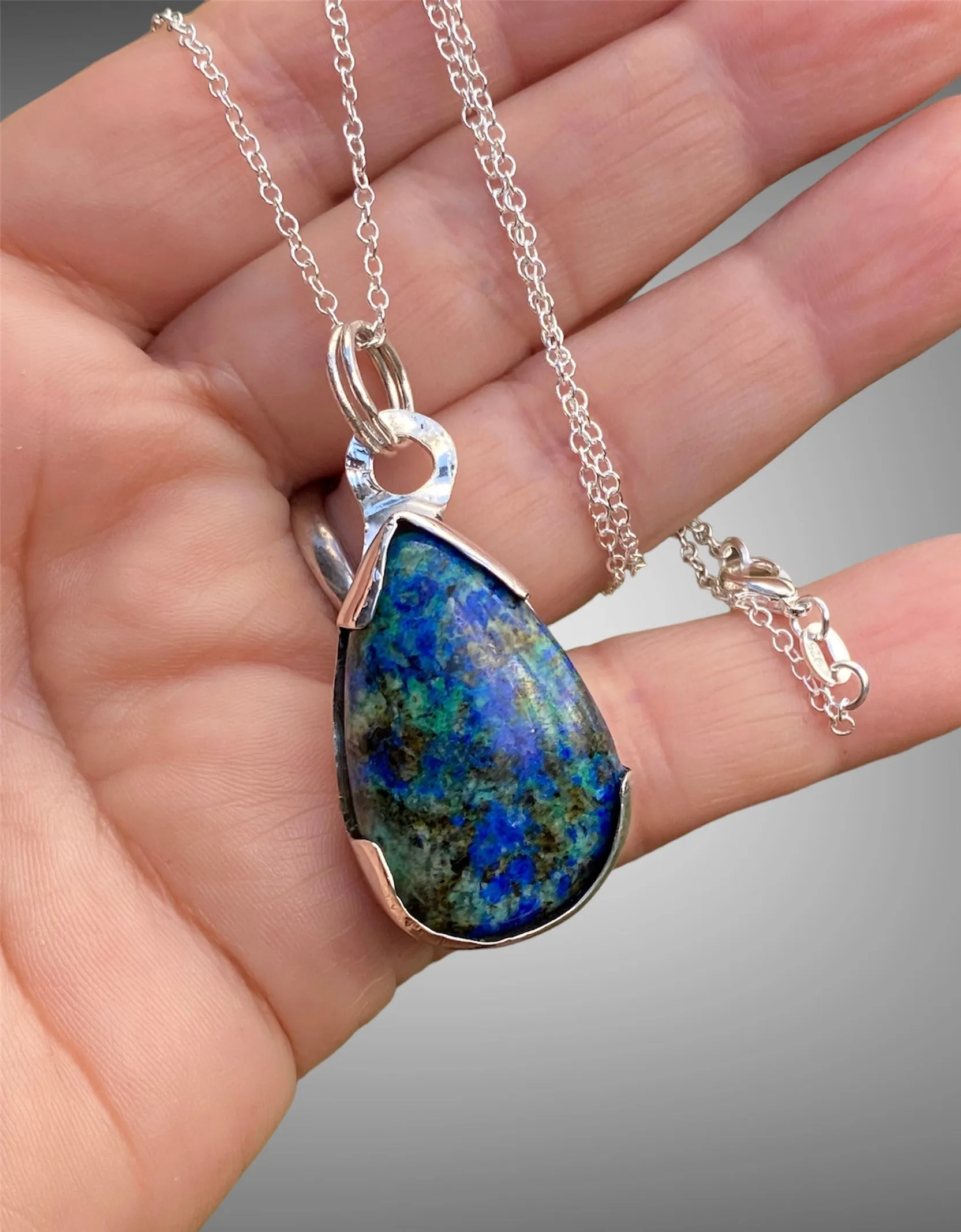 Handmade Azurite Malachite Pendant
