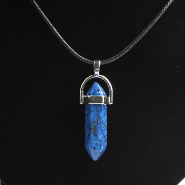 Hexagonal Column Necklaces natural crystal pendant
