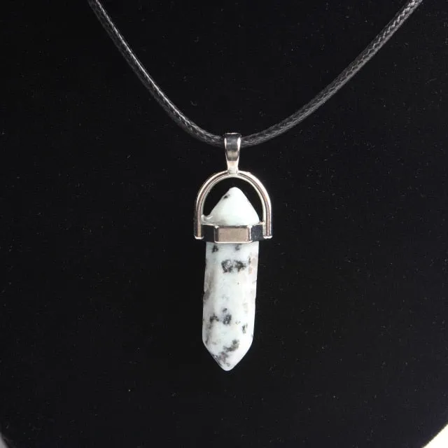 Hexagonal Column Necklaces natural crystal pendant