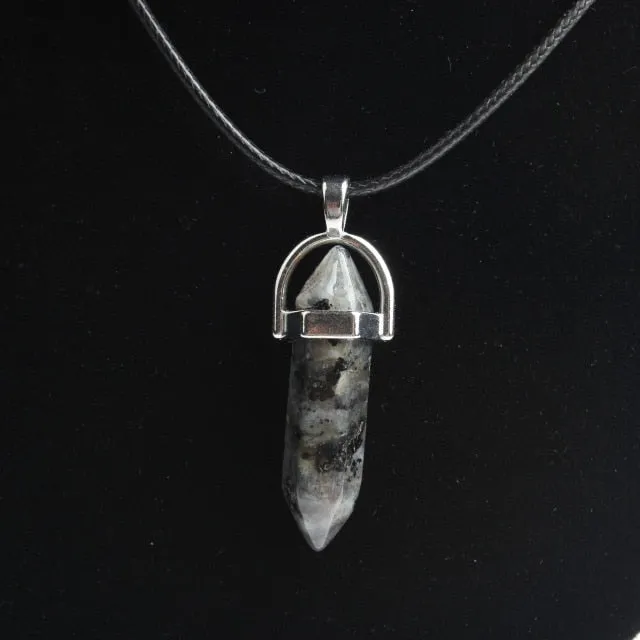 Hexagonal Column Necklaces natural crystal pendant