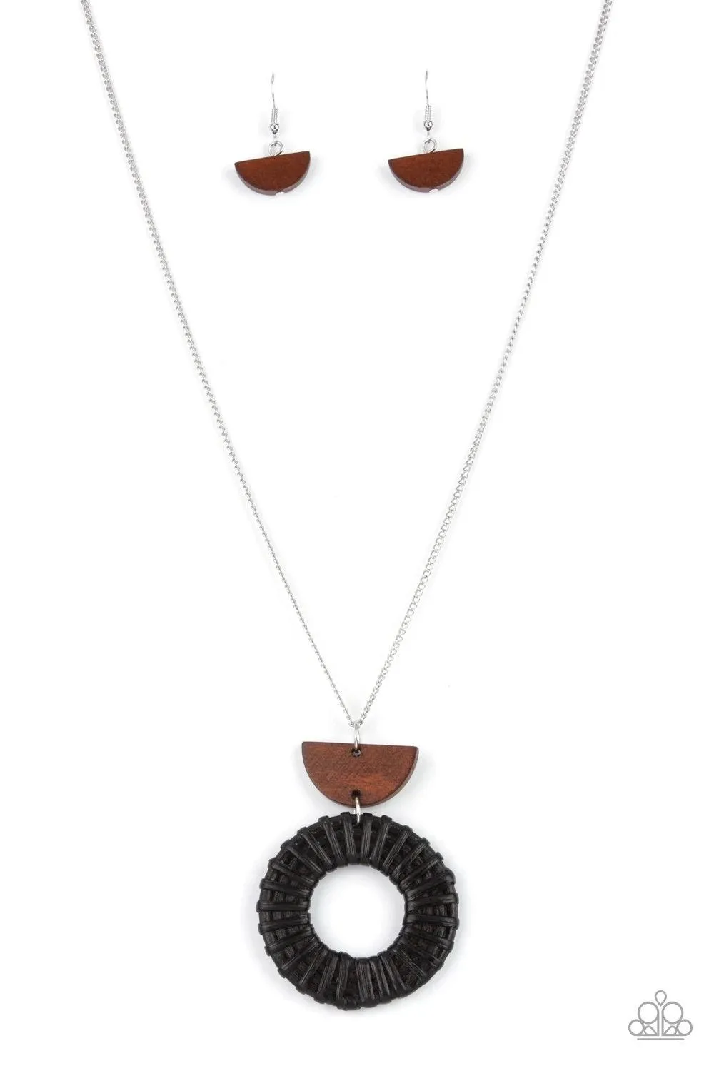 Homespun Stylist - Black Wood Necklace-Paparazzi