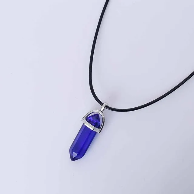 Hot Hexagonal Column Necklaces Natural Crystal Pendants Stone