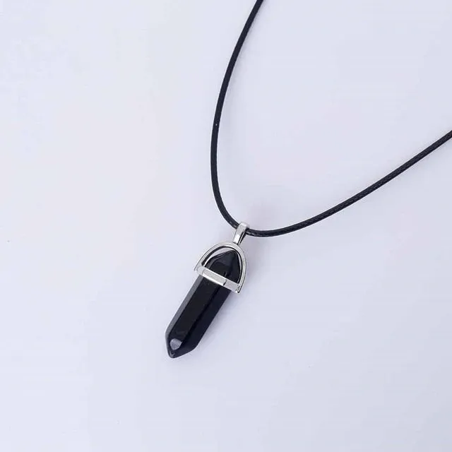 Hot Hexagonal Column Necklaces Natural Crystal Pendants Stone