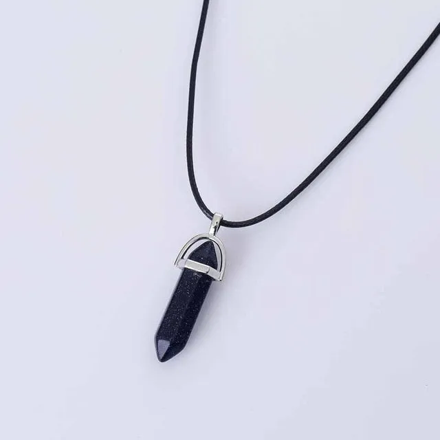 Hot Hexagonal Column Necklaces Natural Crystal Pendants Stone
