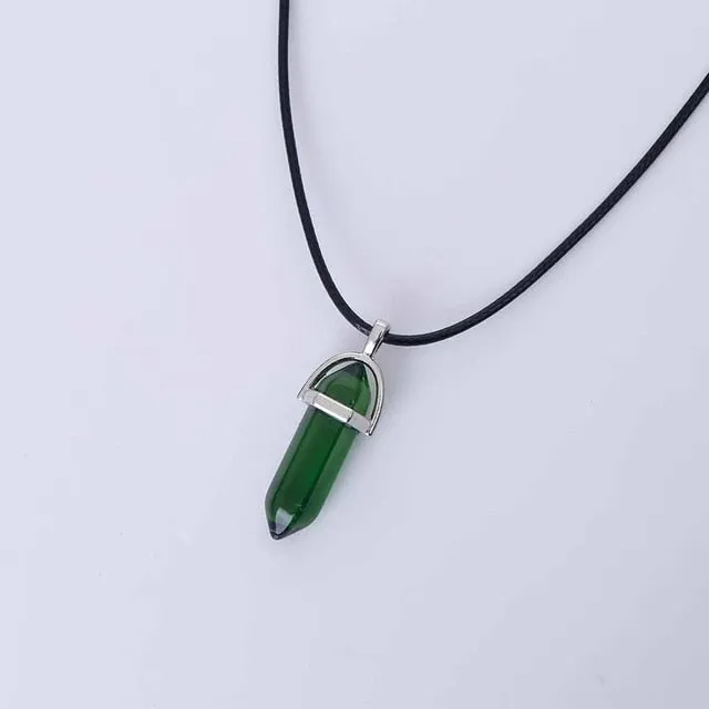 Hot Hexagonal Column Necklaces Natural Crystal Pendants Stone