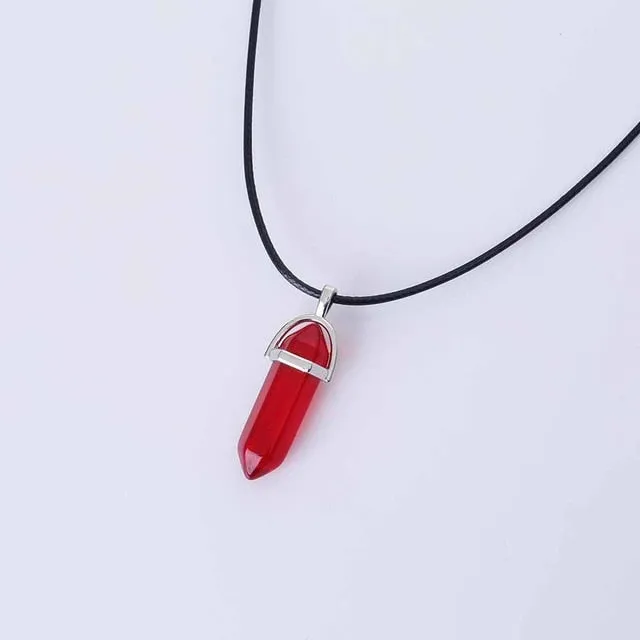 Hot Hexagonal Column Necklaces Natural Crystal Pendants Stone