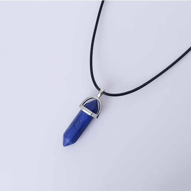 Hot Hexagonal Column Necklaces Natural Crystal Pendants Stone