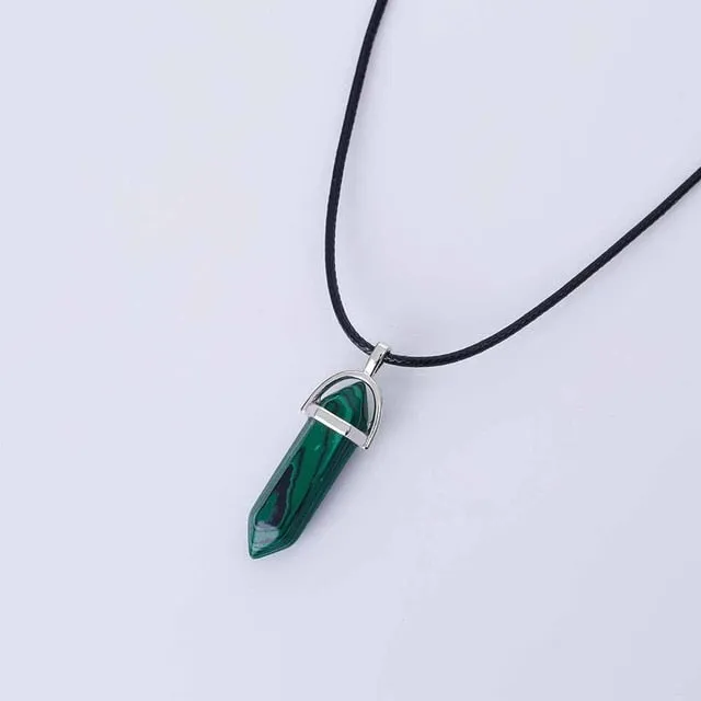 Hot Hexagonal Column Necklaces Natural Crystal Pendants Stone