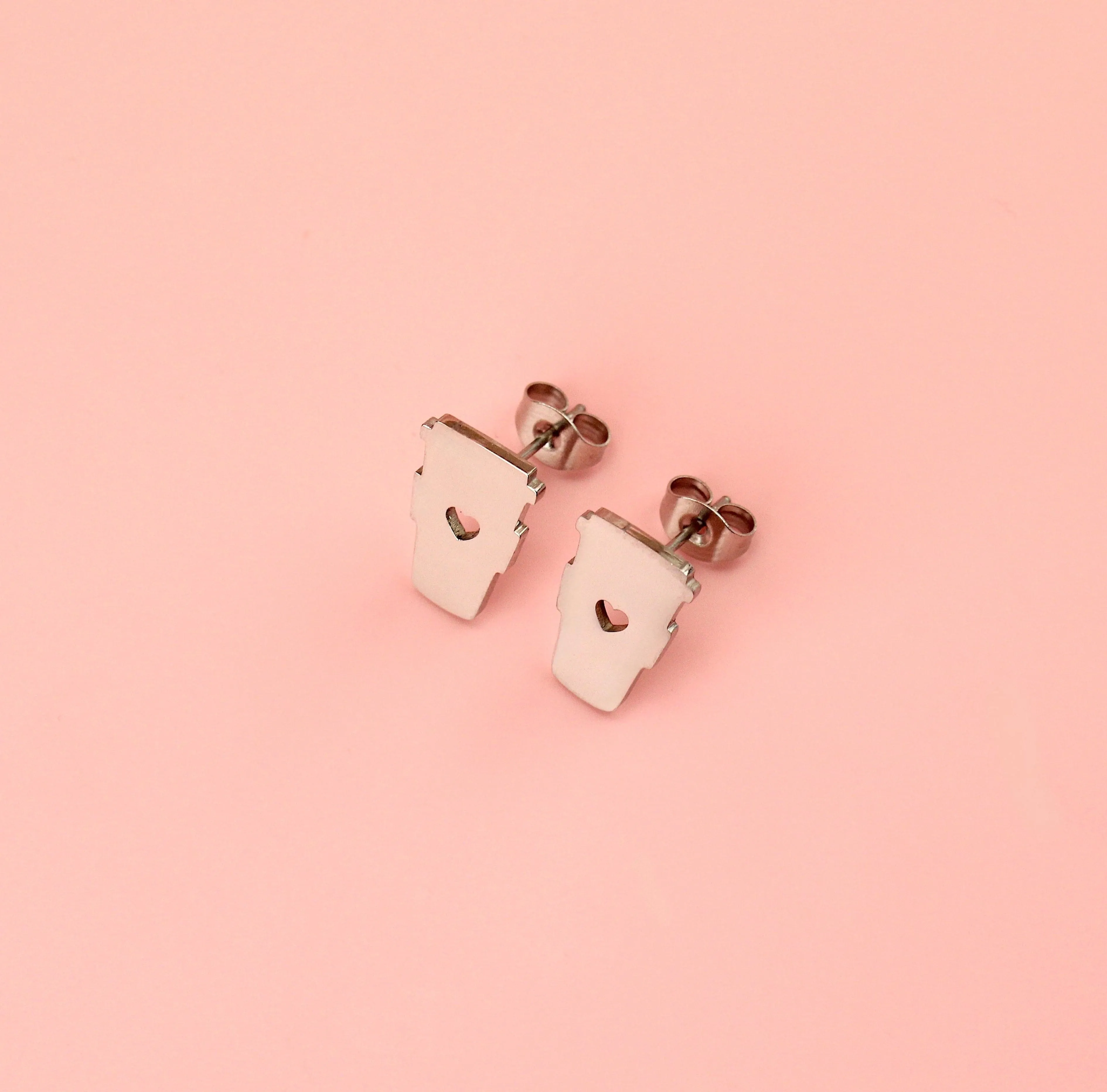 I Love You A Latte Coffee Stud Earrings