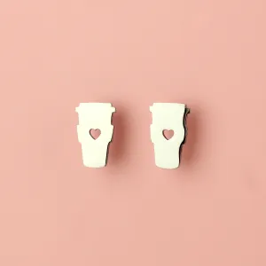 I Love You A Latte Coffee Stud Earrings