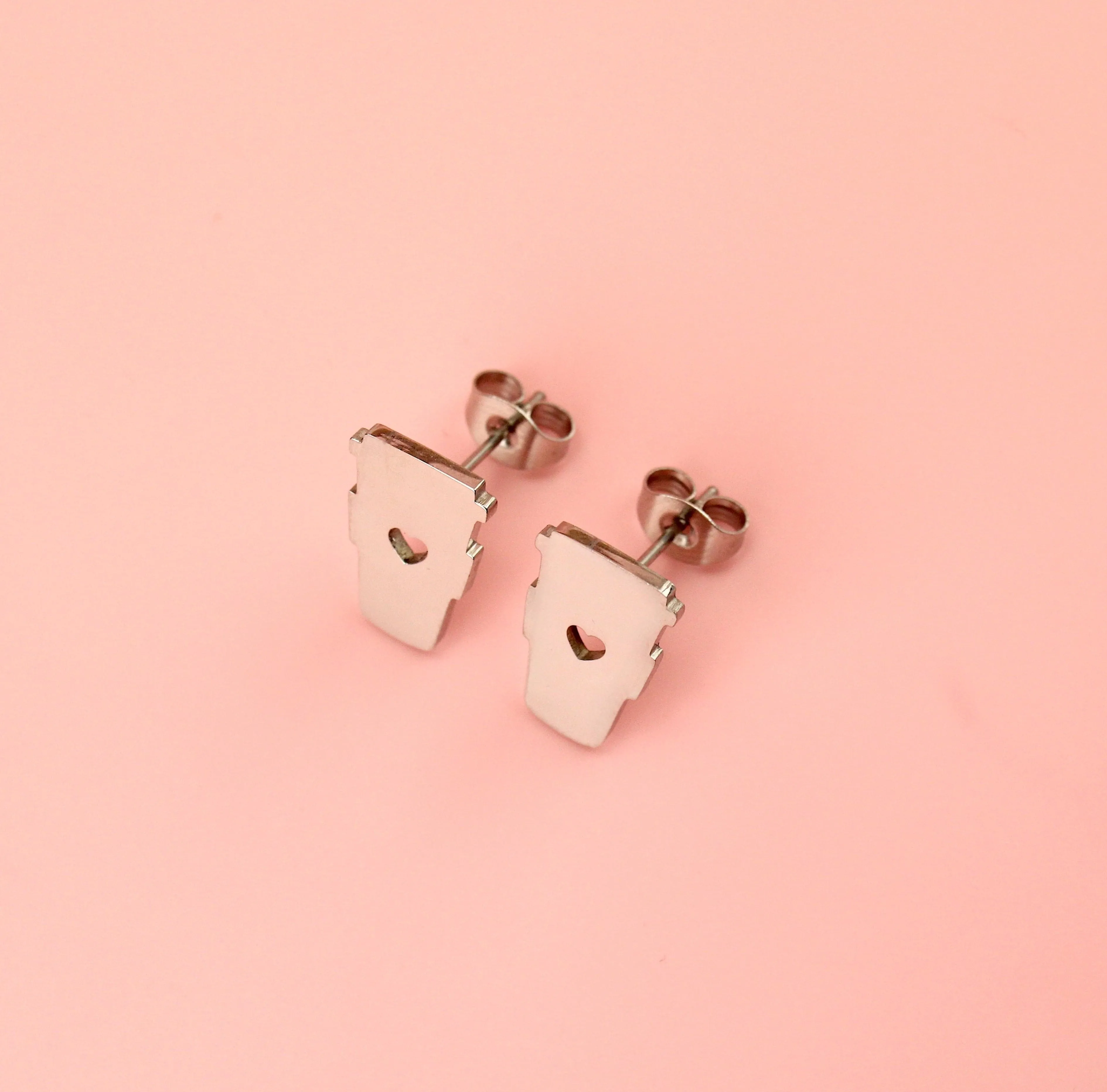 I Love You A Latte Coffee Stud Earrings