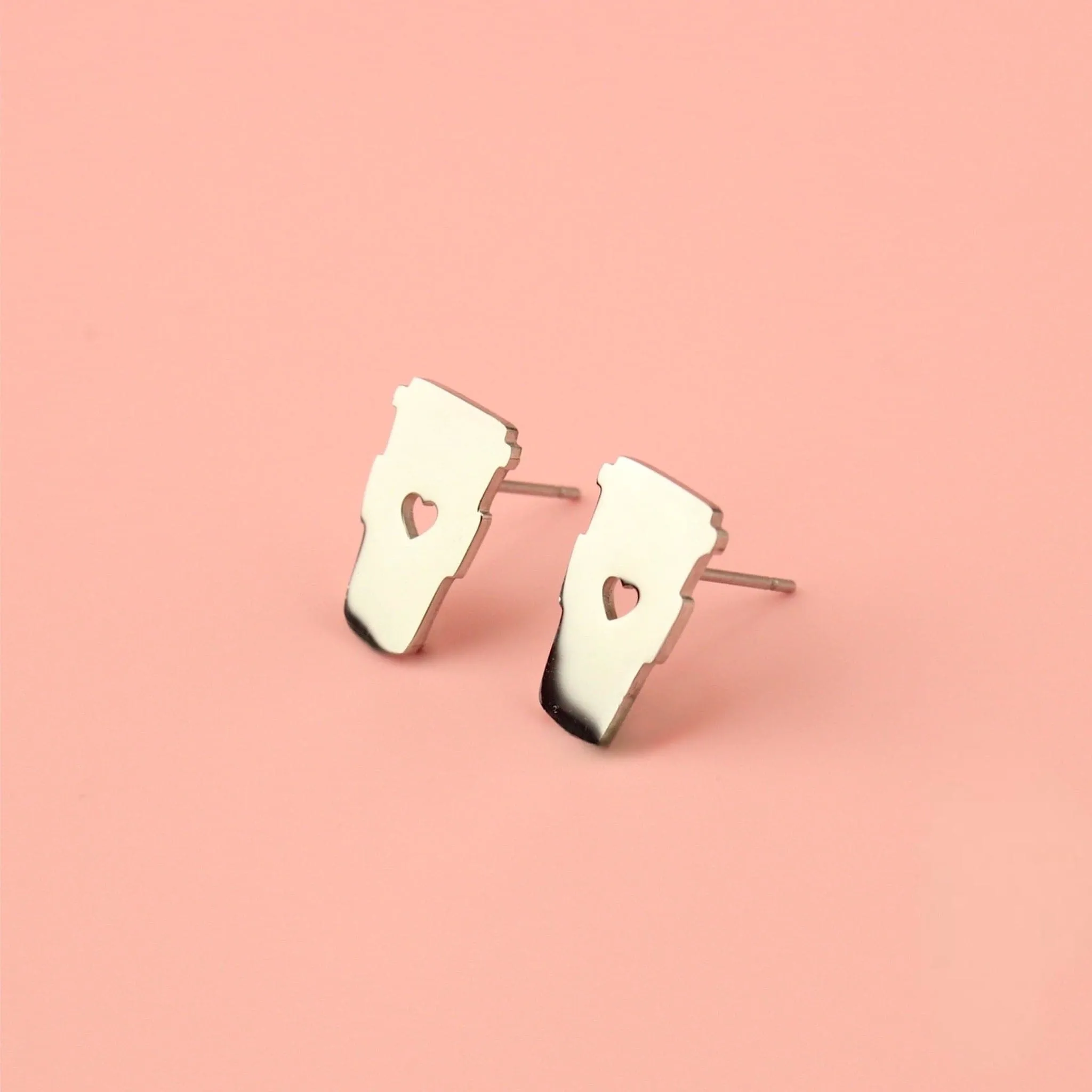 I Love You A Latte Coffee Stud Earrings