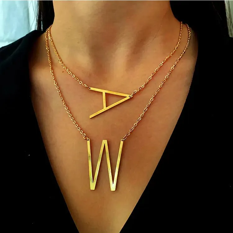 Initial Letter Necklace (Gold)