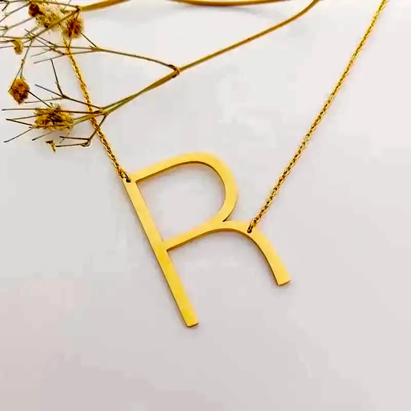 Initial Letter Necklace (Gold)