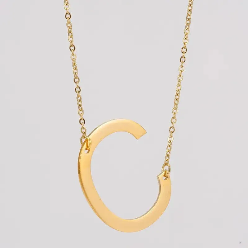 Initial Letter Necklace (Gold)
