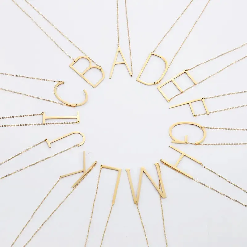 Initial Letter Necklace (Gold)