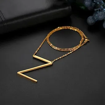 Initial Letter Necklace (Gold)