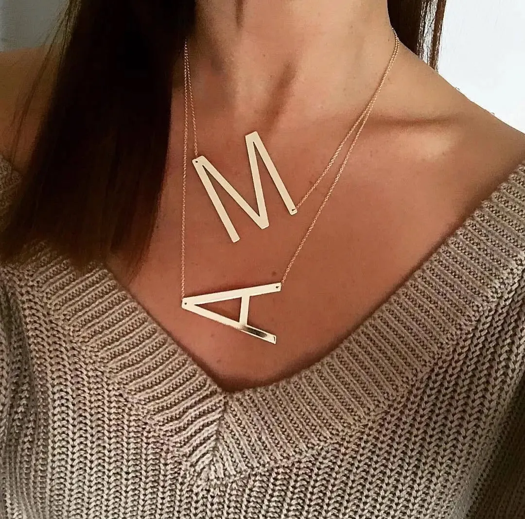 Initial Letter Necklace (Gold)