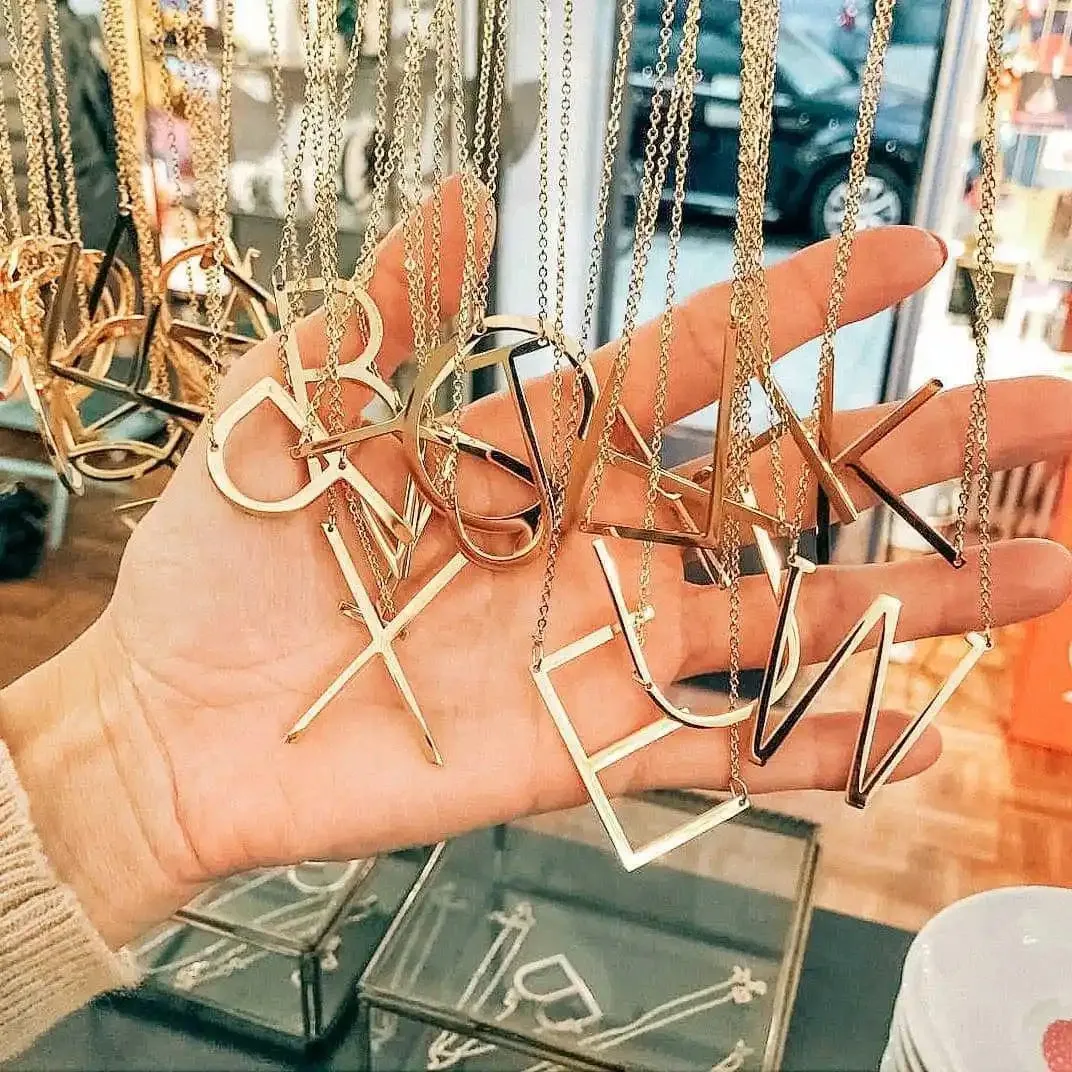 Initial Letter Necklace (Gold)