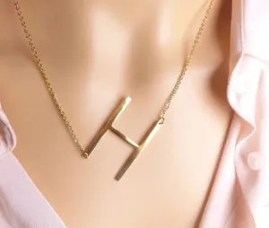 Initial Letter Necklace (Gold)