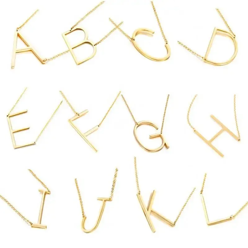 Initial Letter Necklace (Gold)