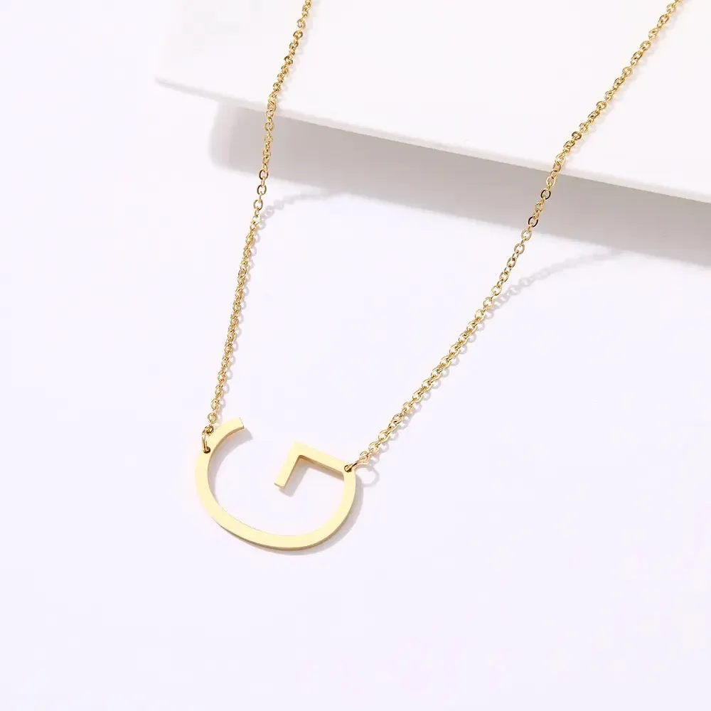 Initial Letter Necklace (Gold)