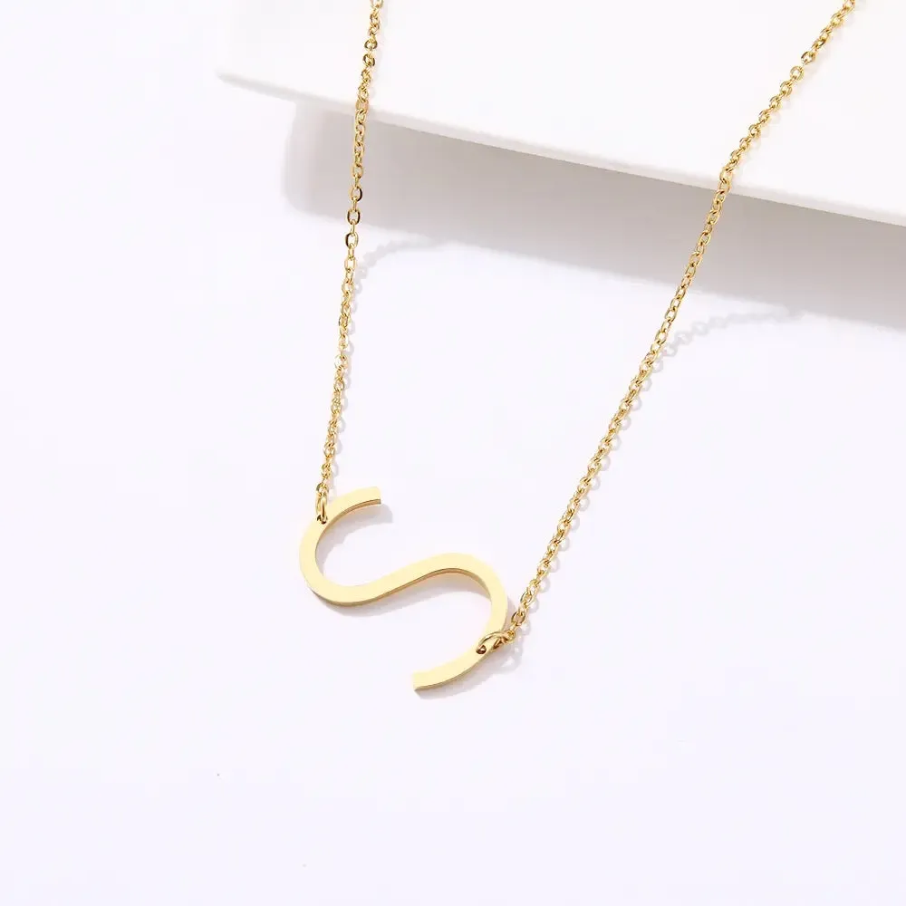 Initial Letter Necklace (Gold)