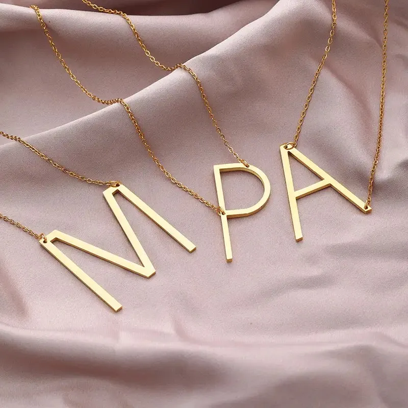 Initial Letter Necklace (Gold)