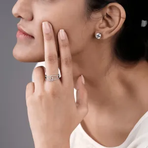 Intertwined Swarovski Ring - 930 Recycled Silver