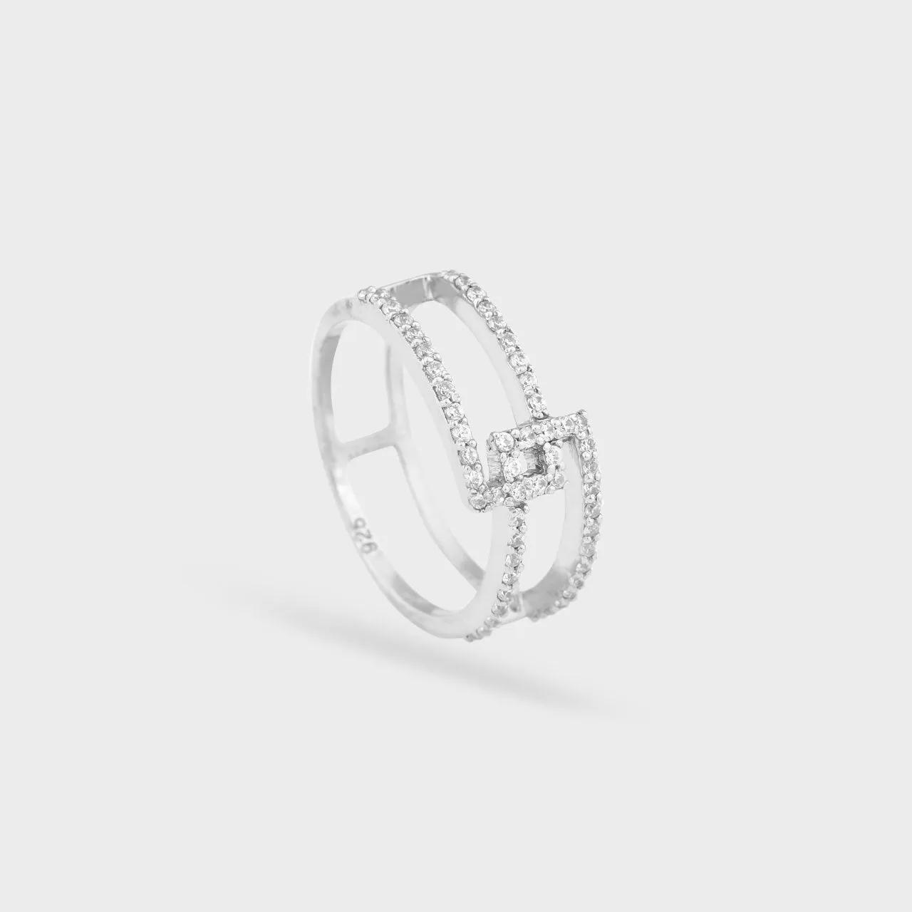 Intertwined Swarovski Ring - 930 Recycled Silver