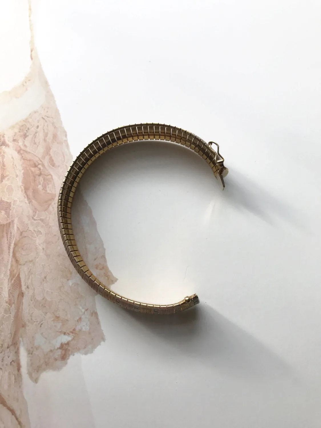 Italian Milor Rosy Gold Accordian Bangle