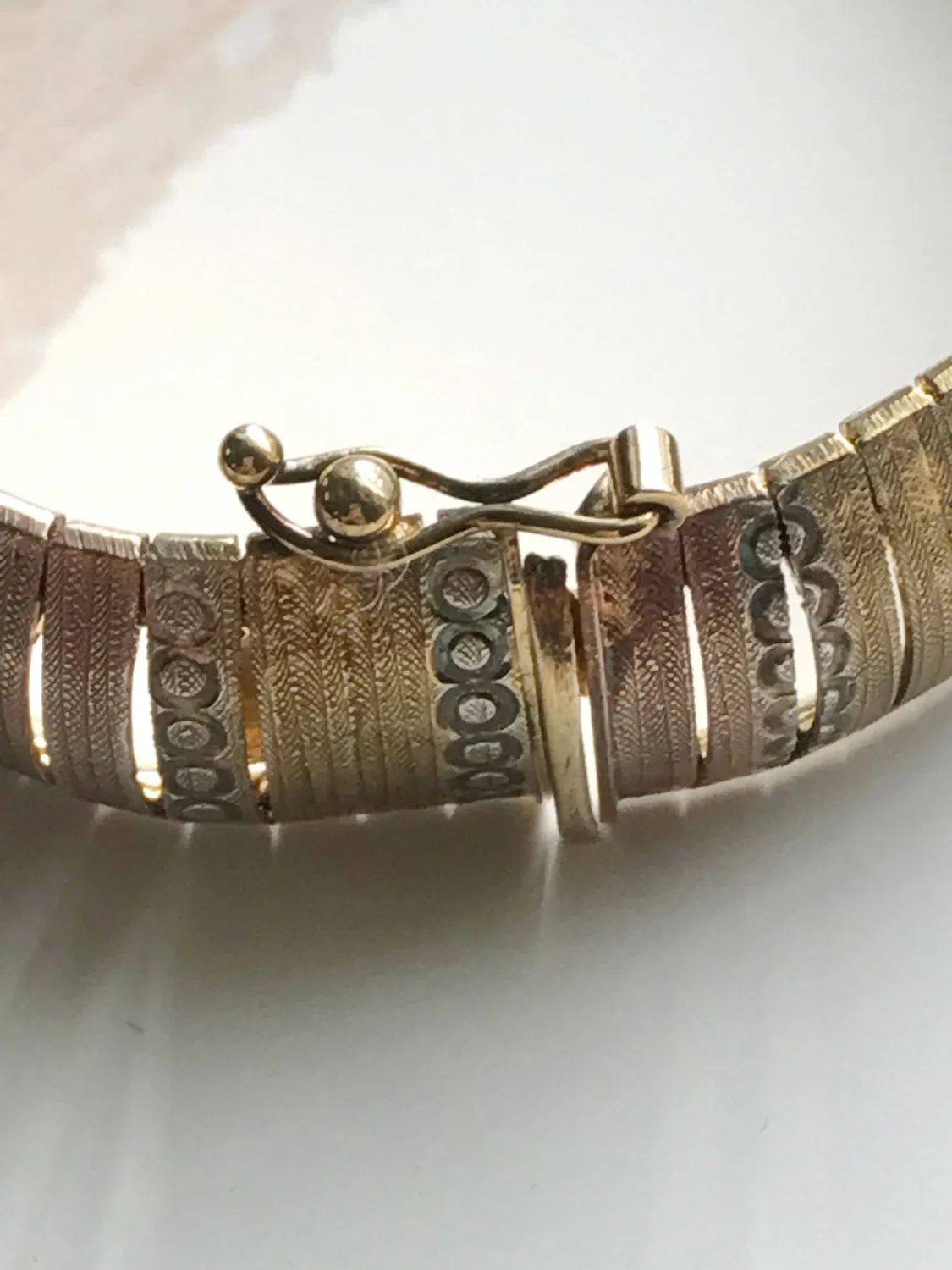 Italian Milor Rosy Gold Accordian Bangle