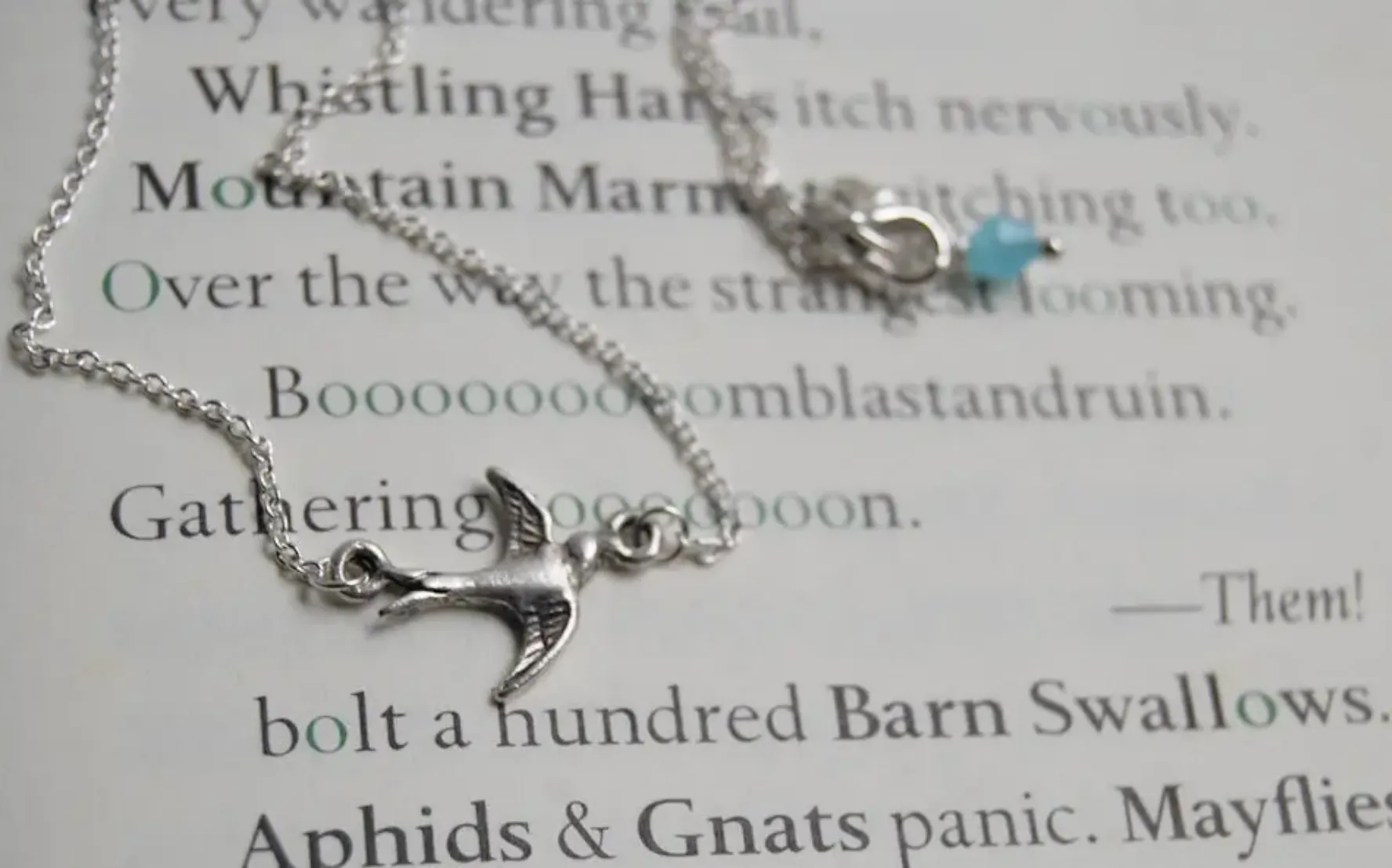#J965 Little Swallow Bird Necklace